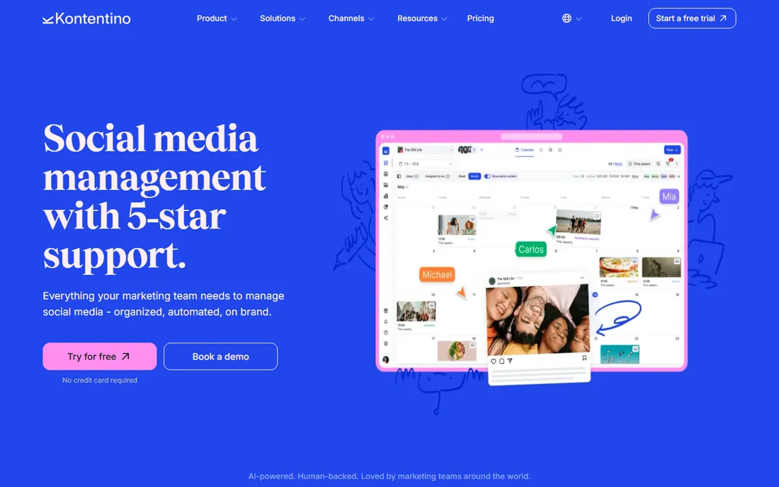 Kontentino homepage
