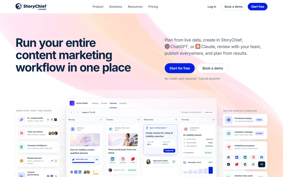 StoryChief homepage