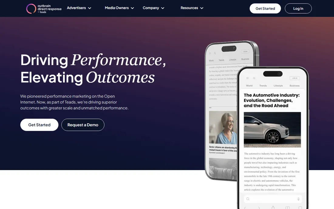 Outbrain homepage