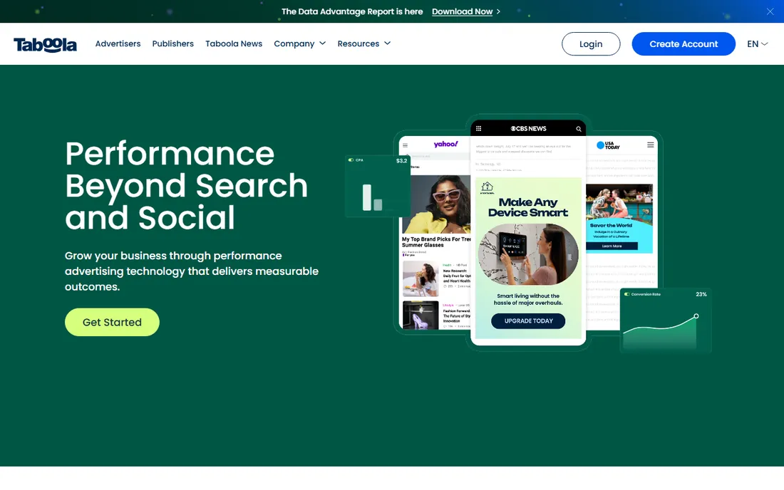 Taboola homepage