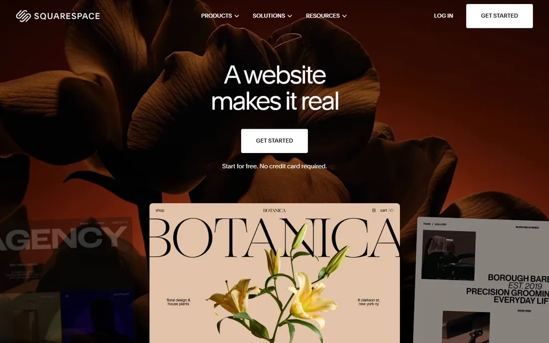 Squarespace homepage