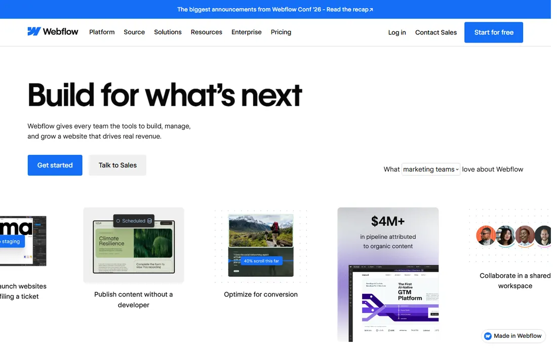 Webflow homepage