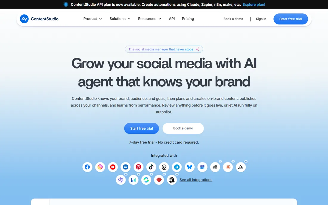 ContentStudio homepage