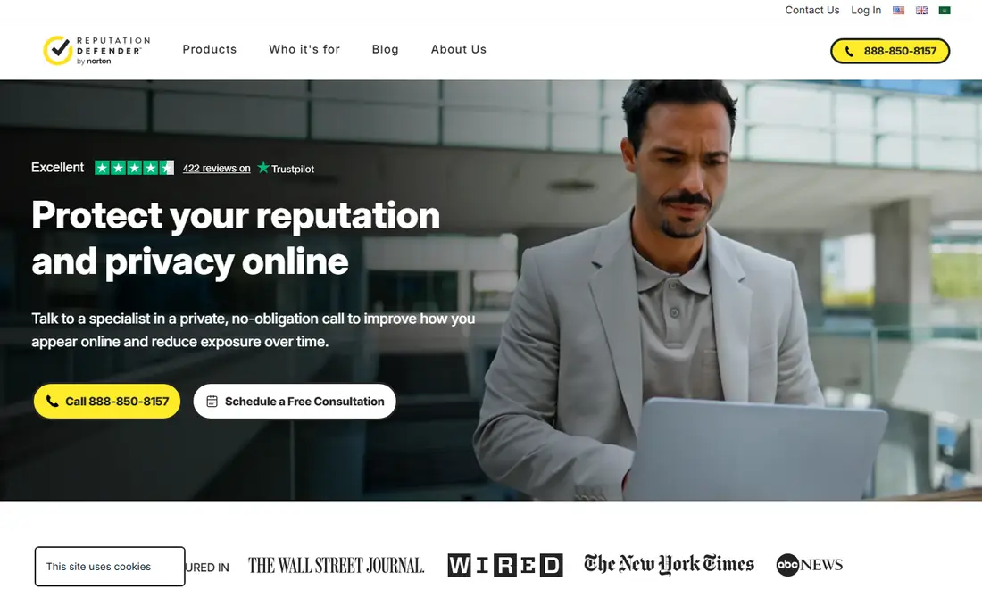 ReputationDefender homepage
