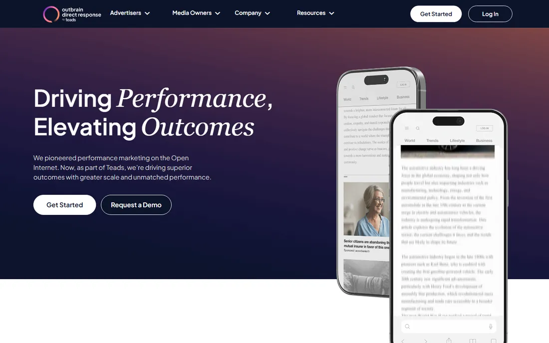 Outbrain homepage