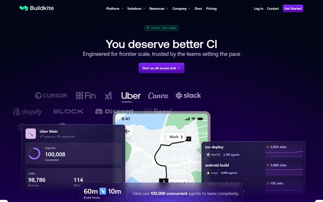 Buildkite homepage