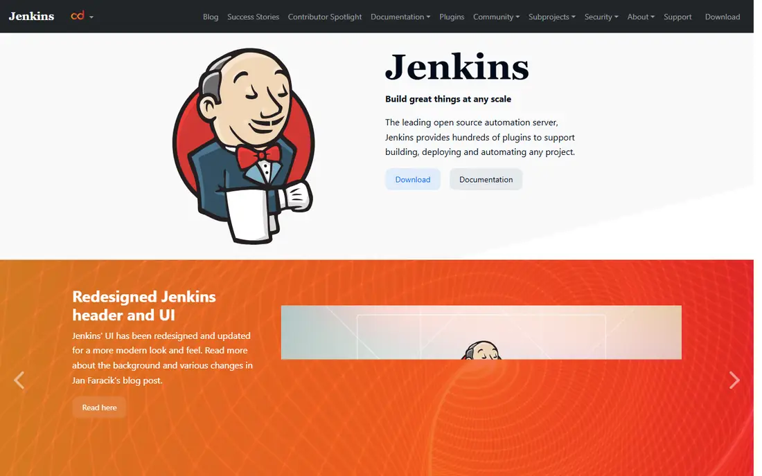Jenkins homepage