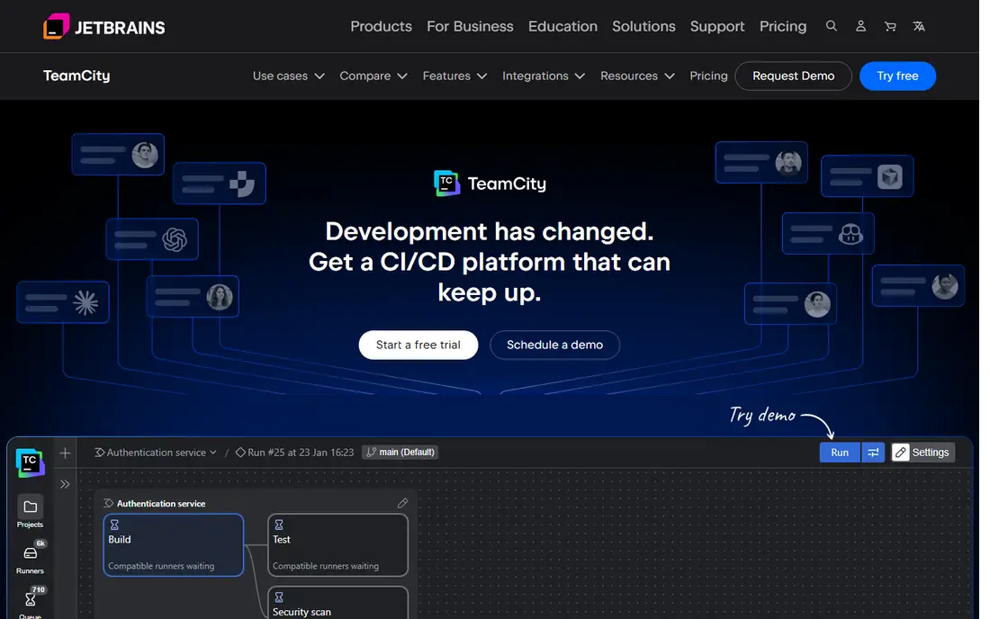TeamCity homepage