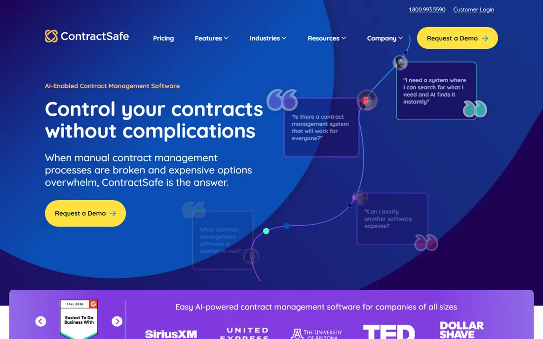 ContractSafe homepage