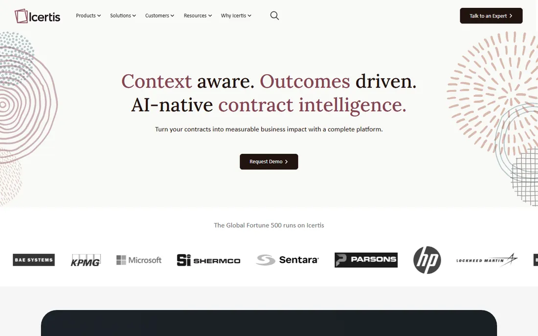 Icertis homepage