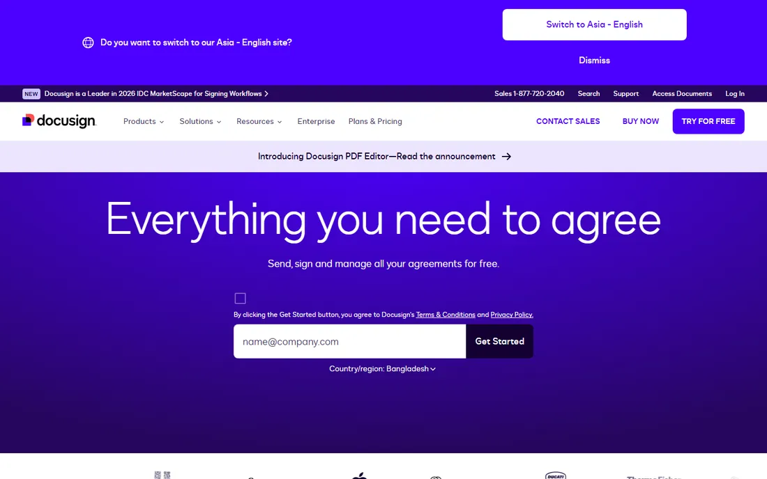 DocuSign CLM homepage