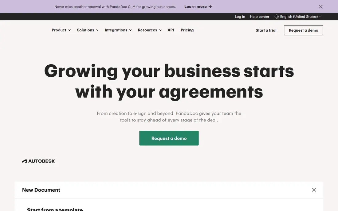 PandaDoc homepage