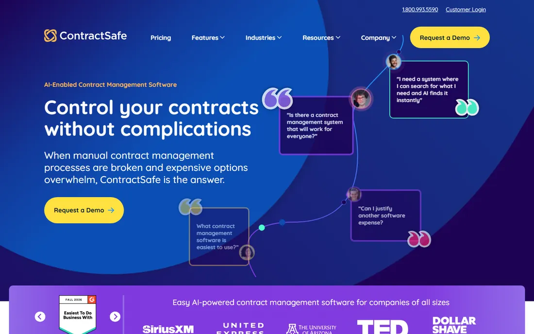 ContractSafe homepage