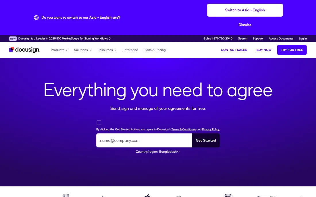 DocuSign CLM homepage
