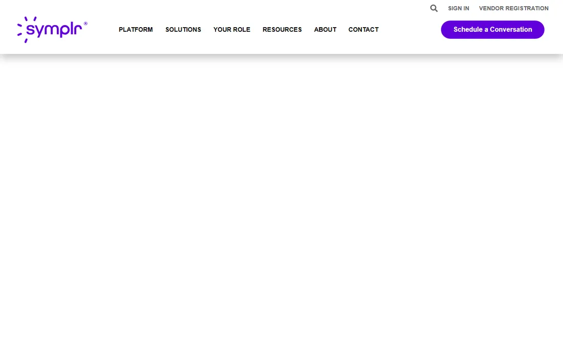 symplr Contract homepage