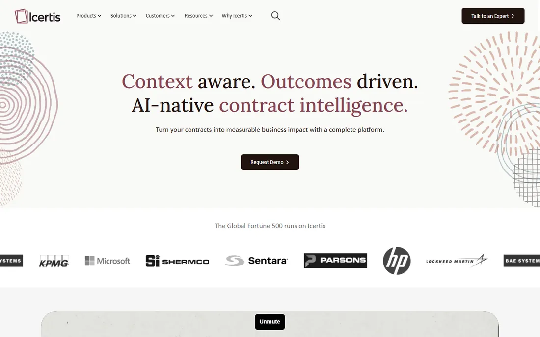 Icertis homepage