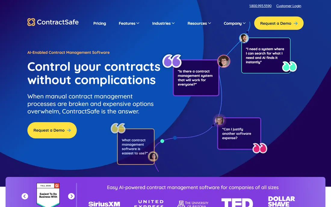 ContractSafe homepage