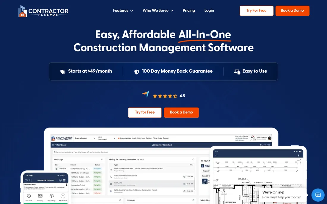 Contractor Foreman homepage