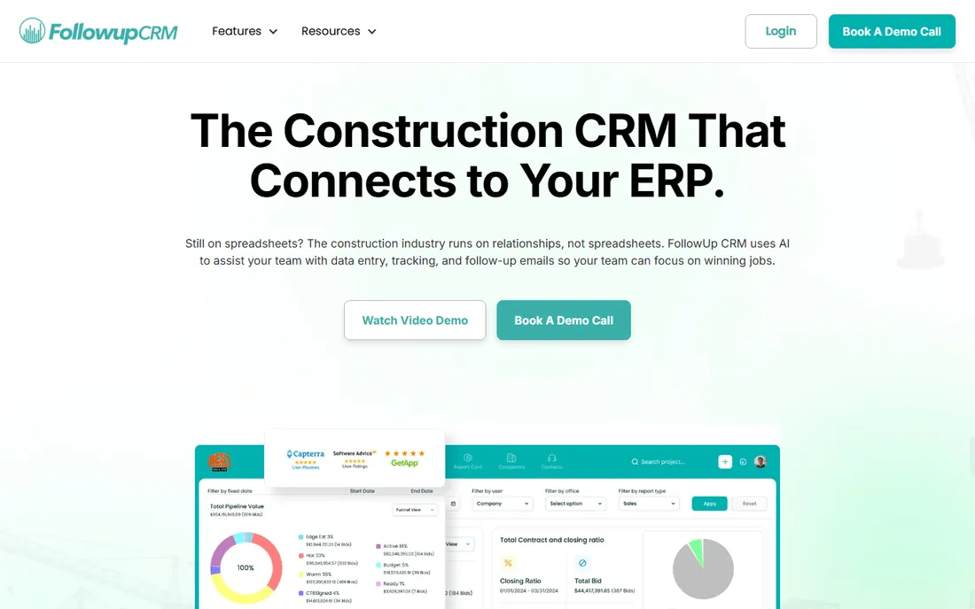 Followup CRM homepage