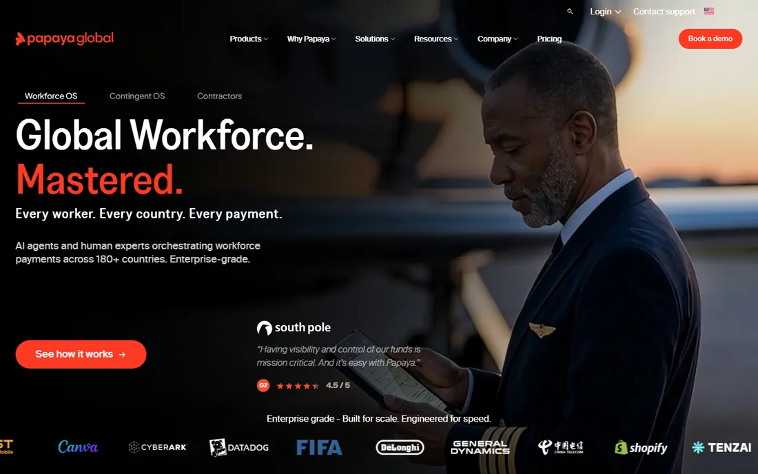 Papaya Global homepage