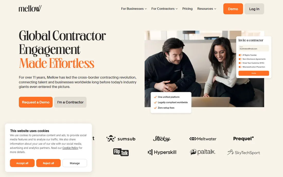 Mellow homepage
