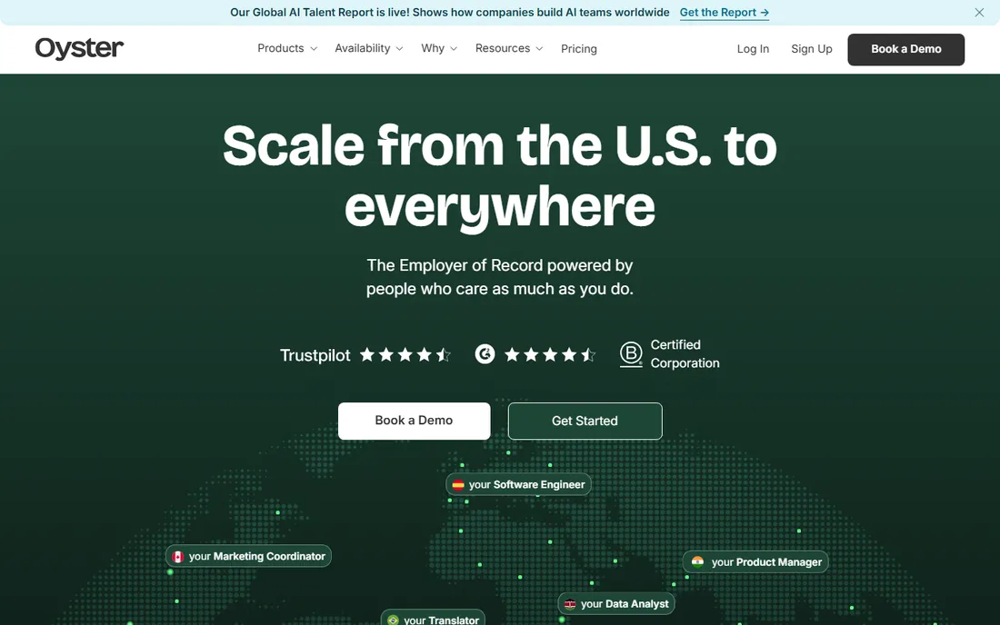 Oyster homepage