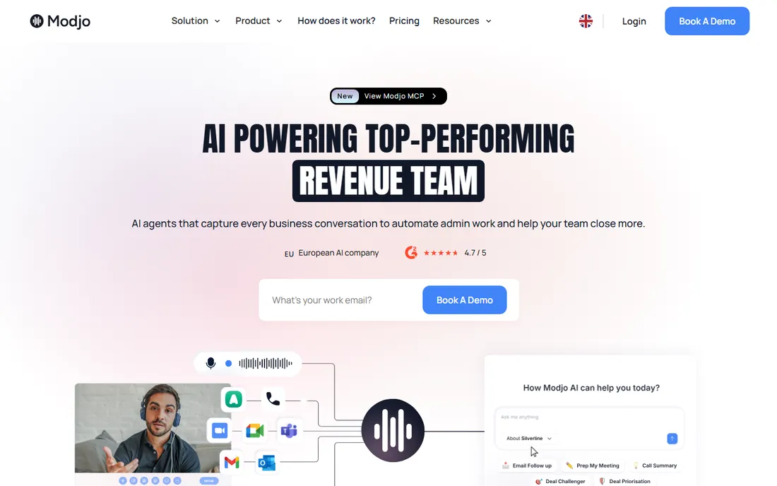 Modjo homepage
