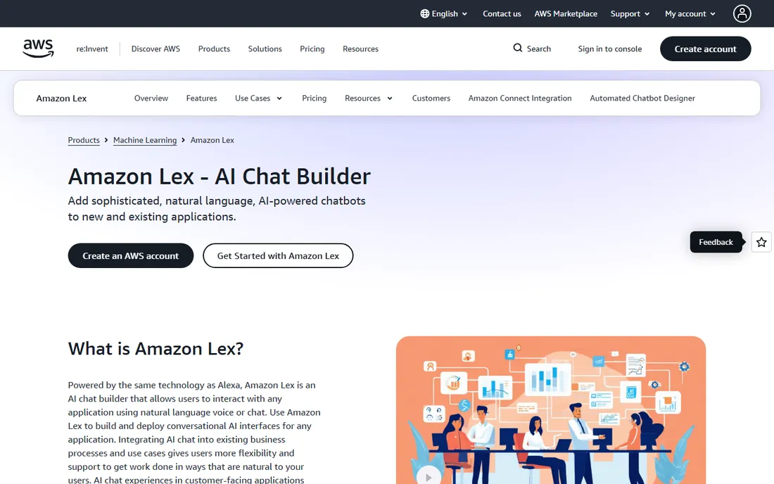 Amazon Lex homepage