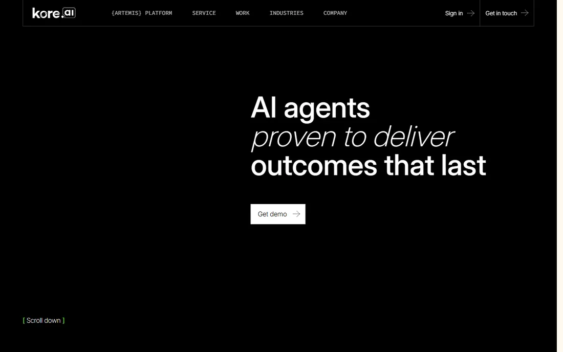 Kore.ai homepage