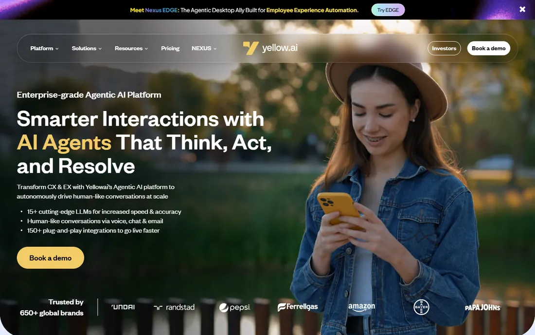 Yellow.ai homepage