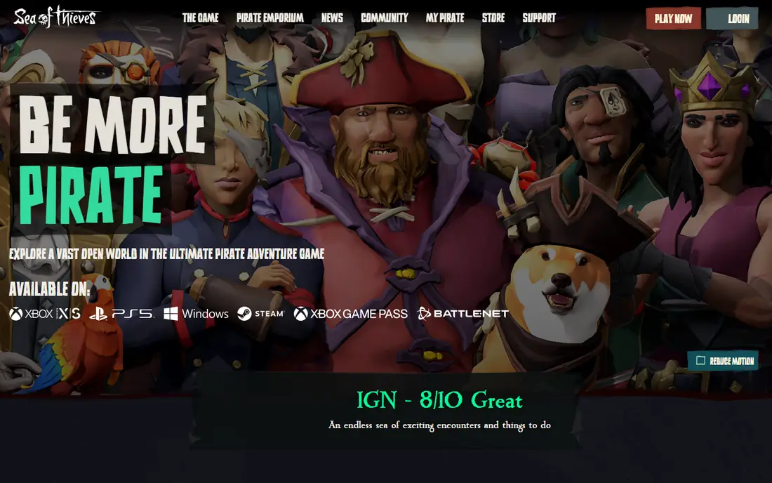 Sea of Thieves homepage