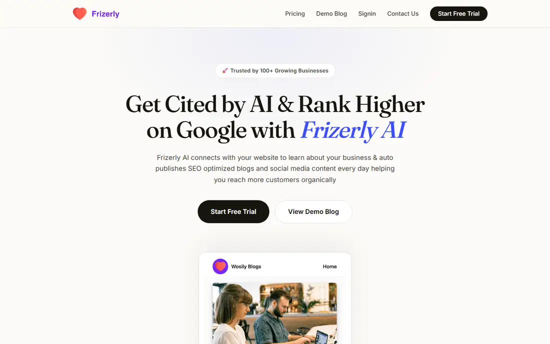 Frizerly homepage