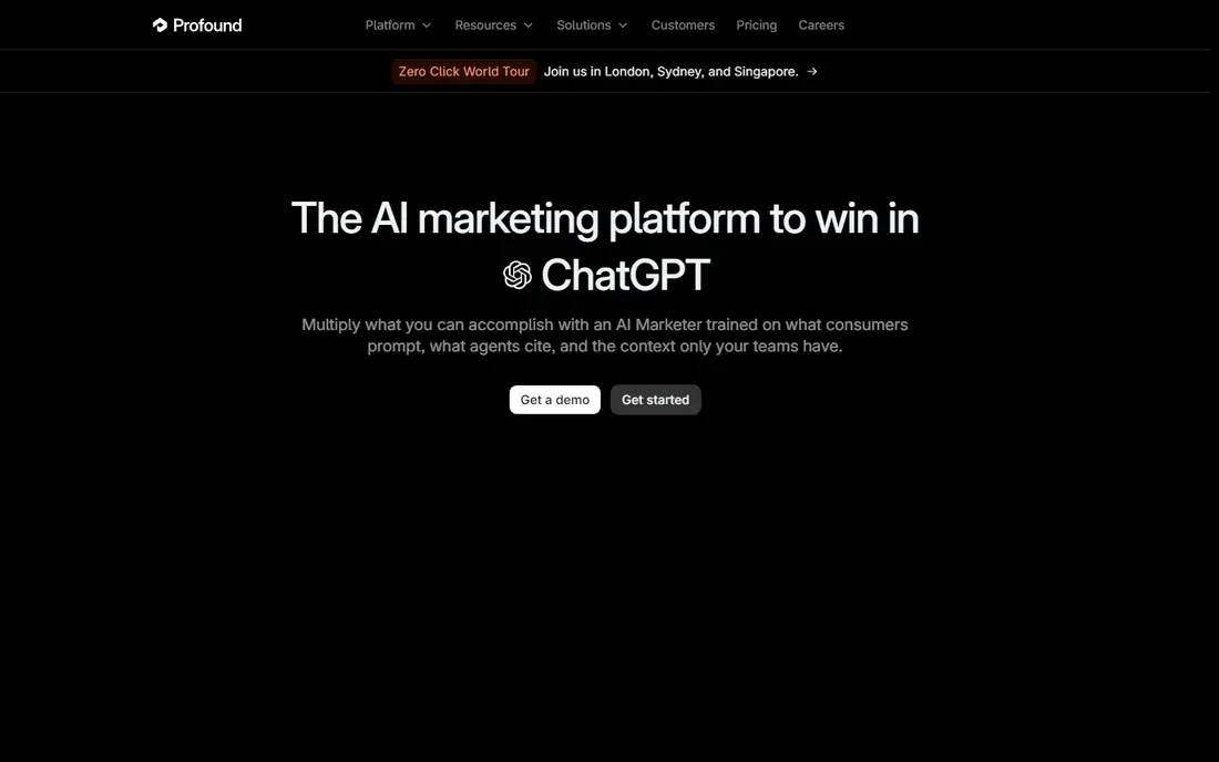 Profound homepage