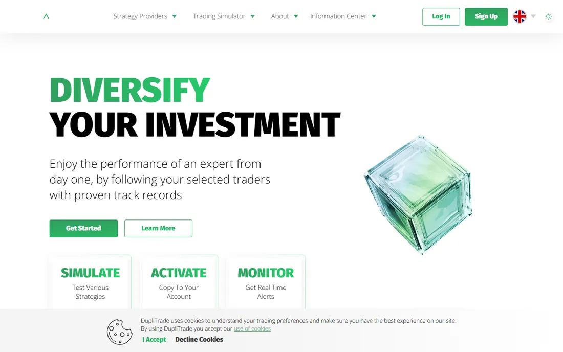DupliTrade homepage