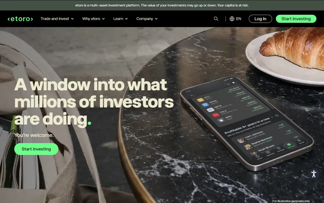 eToro homepage