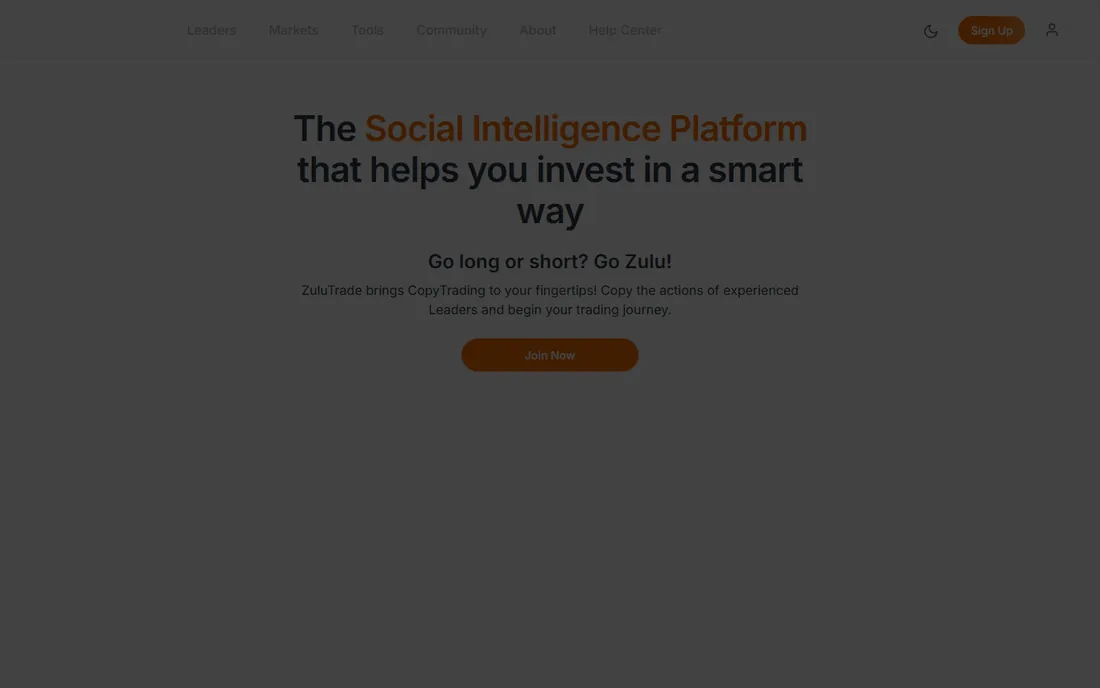 ZuluTrade homepage