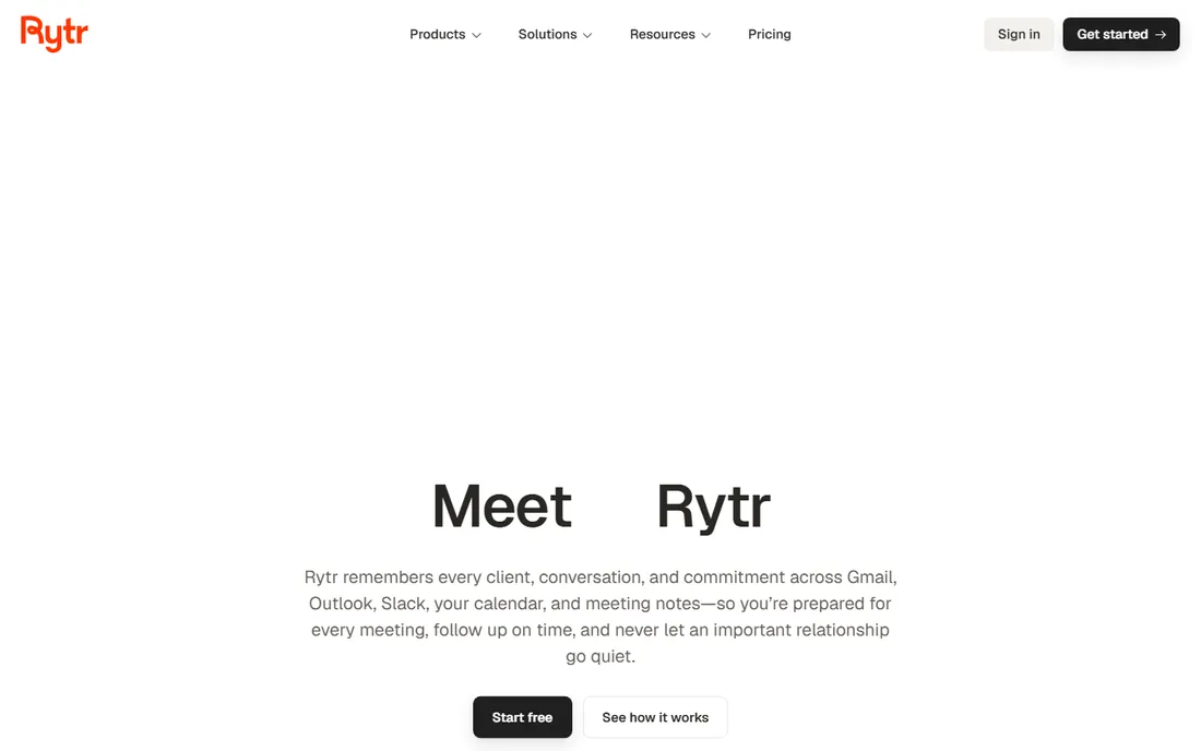 Rytr homepage