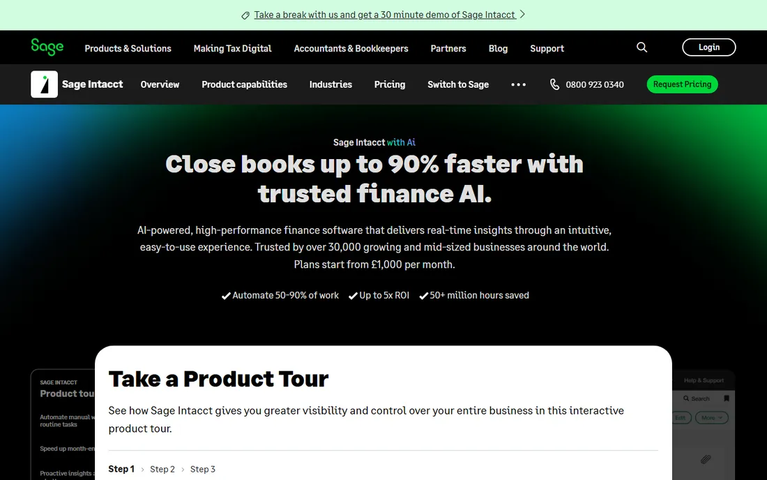 Sage Intacct homepage