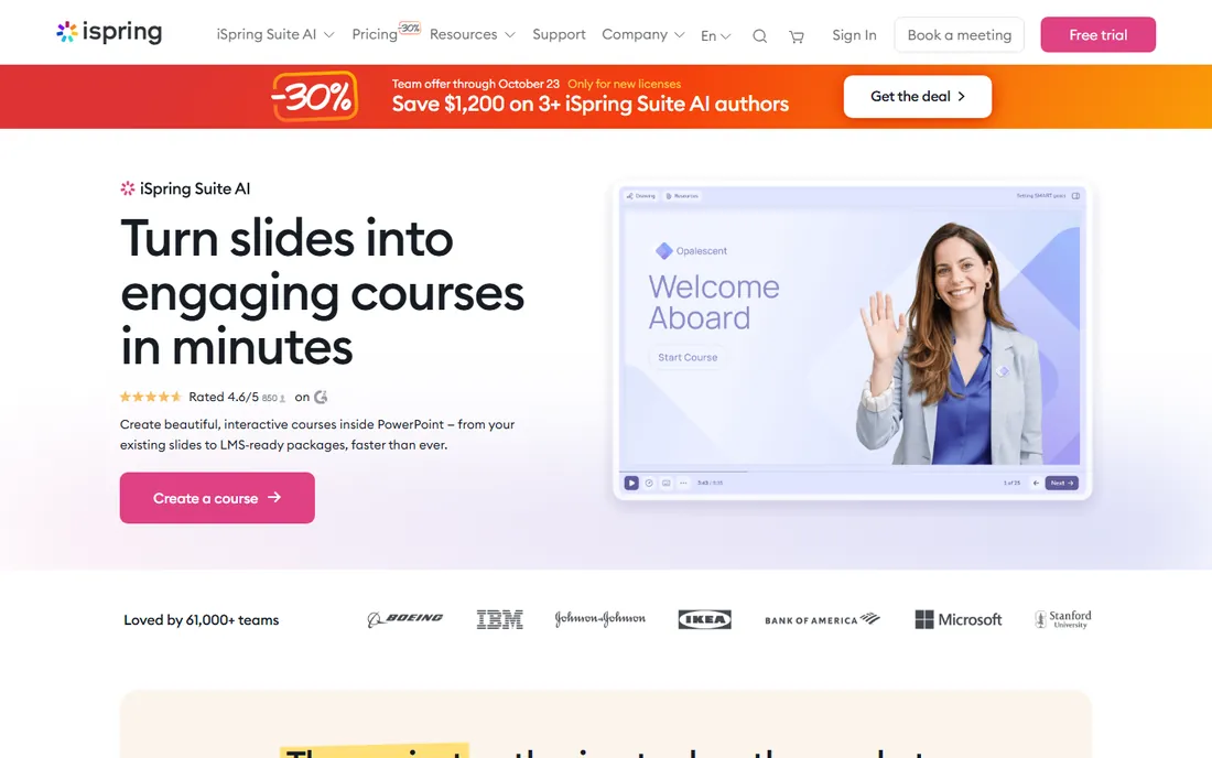 iSpring LMS homepage