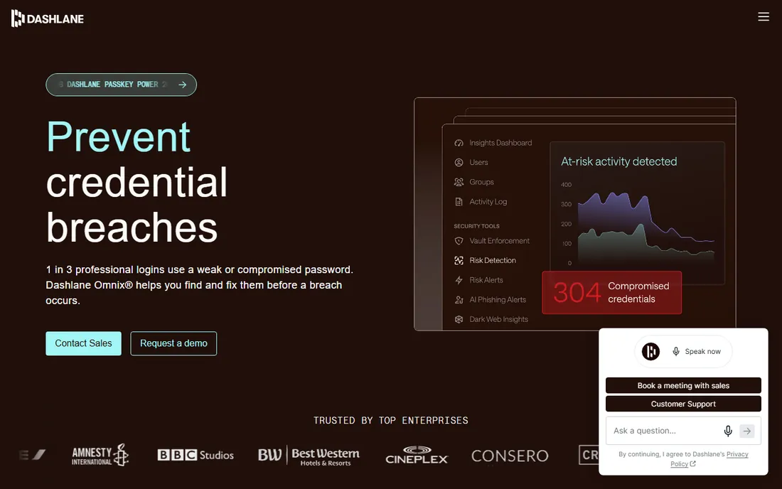 Dashlane homepage