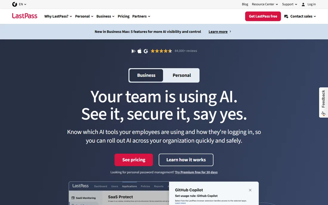 LastPass homepage