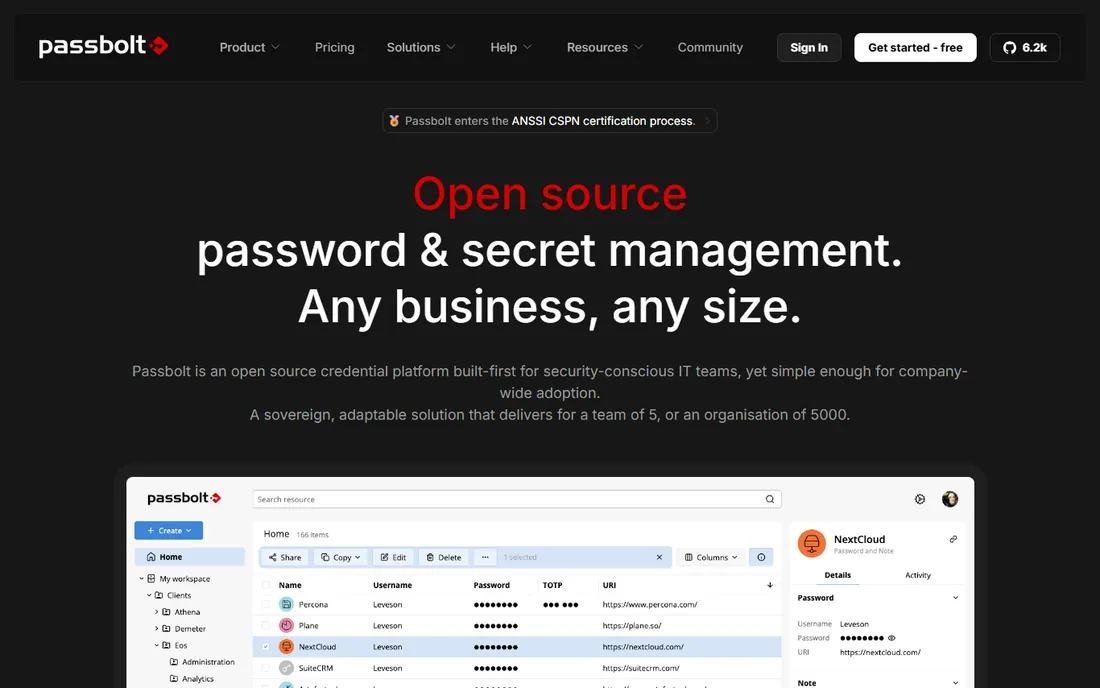 Passbolt homepage