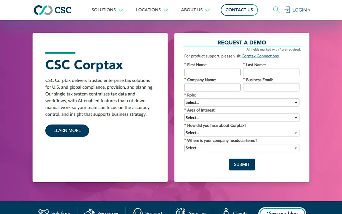 Corptax homepage