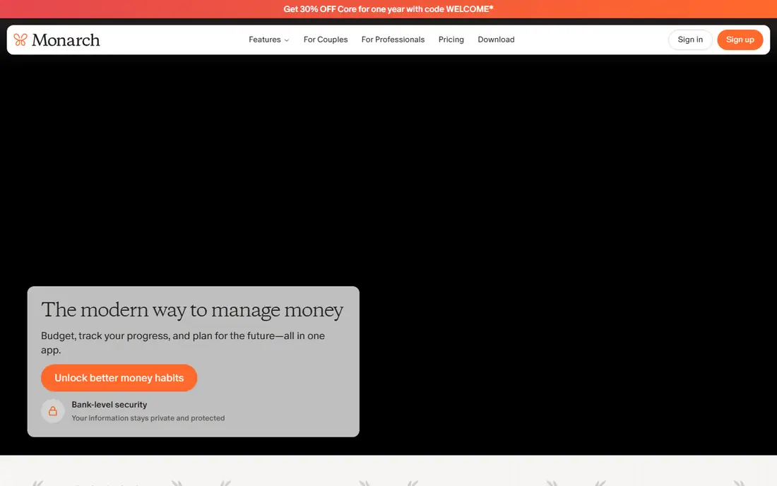 Monarch Money homepage