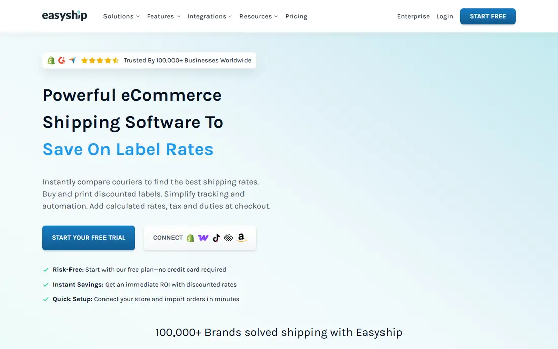 Easyship homepage