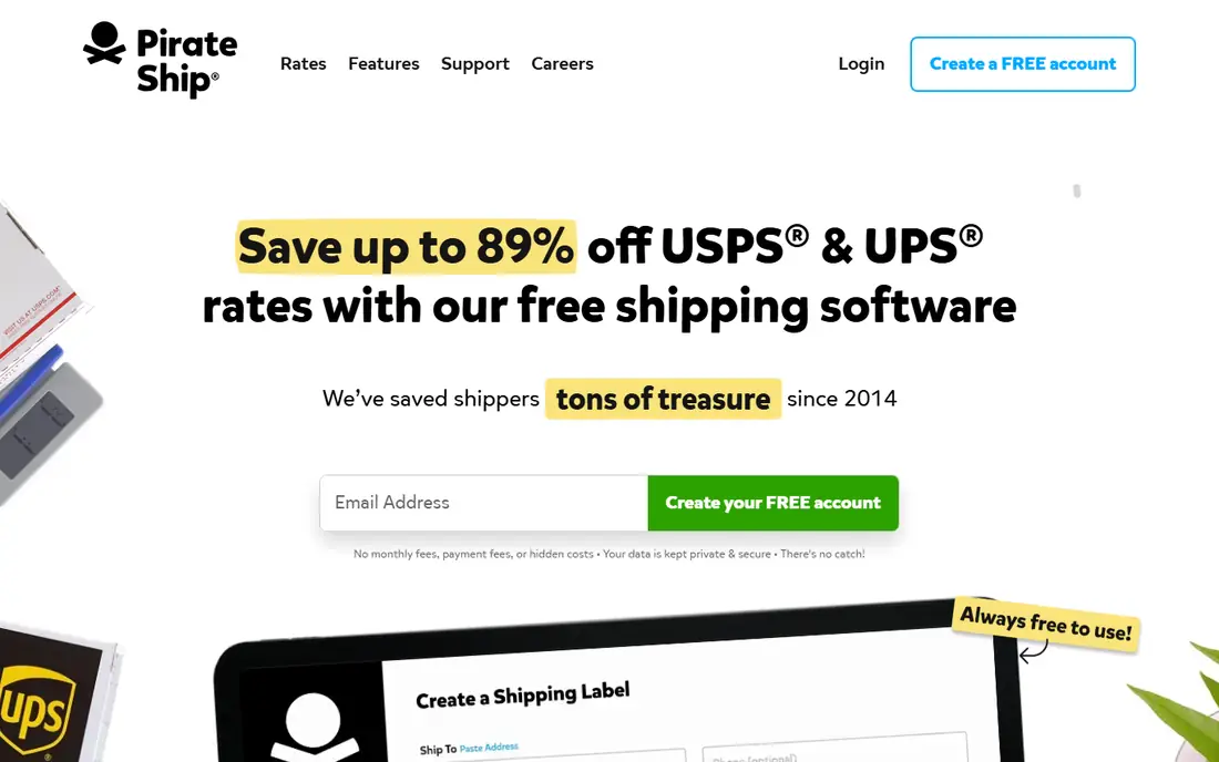 Pirate Ship homepage