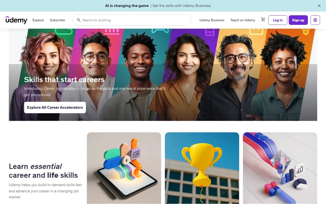 Udemy homepage