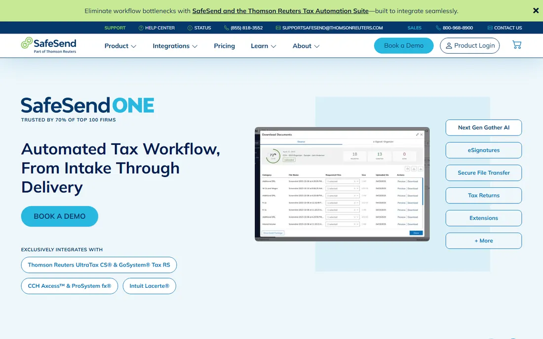 SafeSend homepage