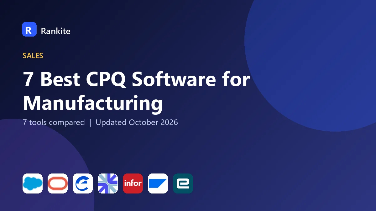 7 Best CPQ Software for Manufacturing: 7 Tools Compared