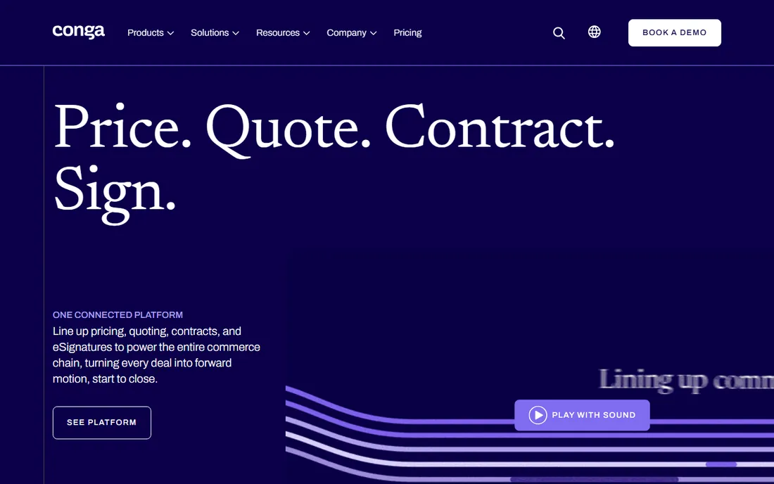 Conga CPQ homepage